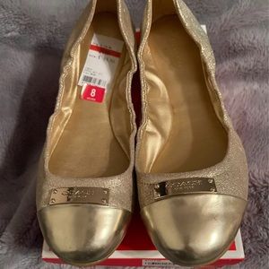 Coach Darsi Gold Ballet Flat Size 8